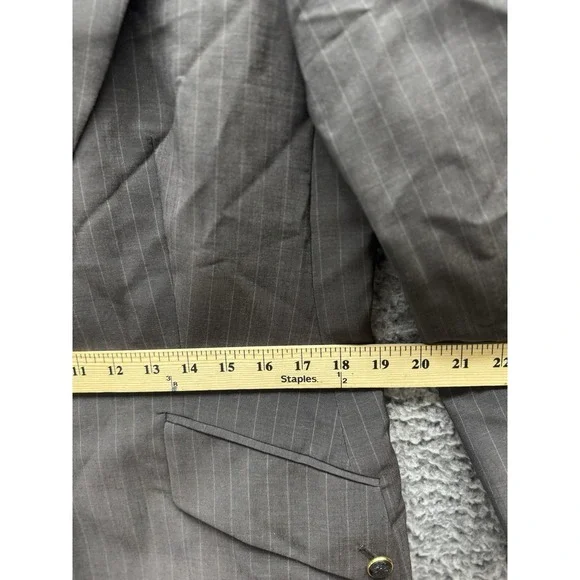 Escada Margaretha Ley Vintage Gray 90's Pinstripe Blazer Oversize L/XL‎
